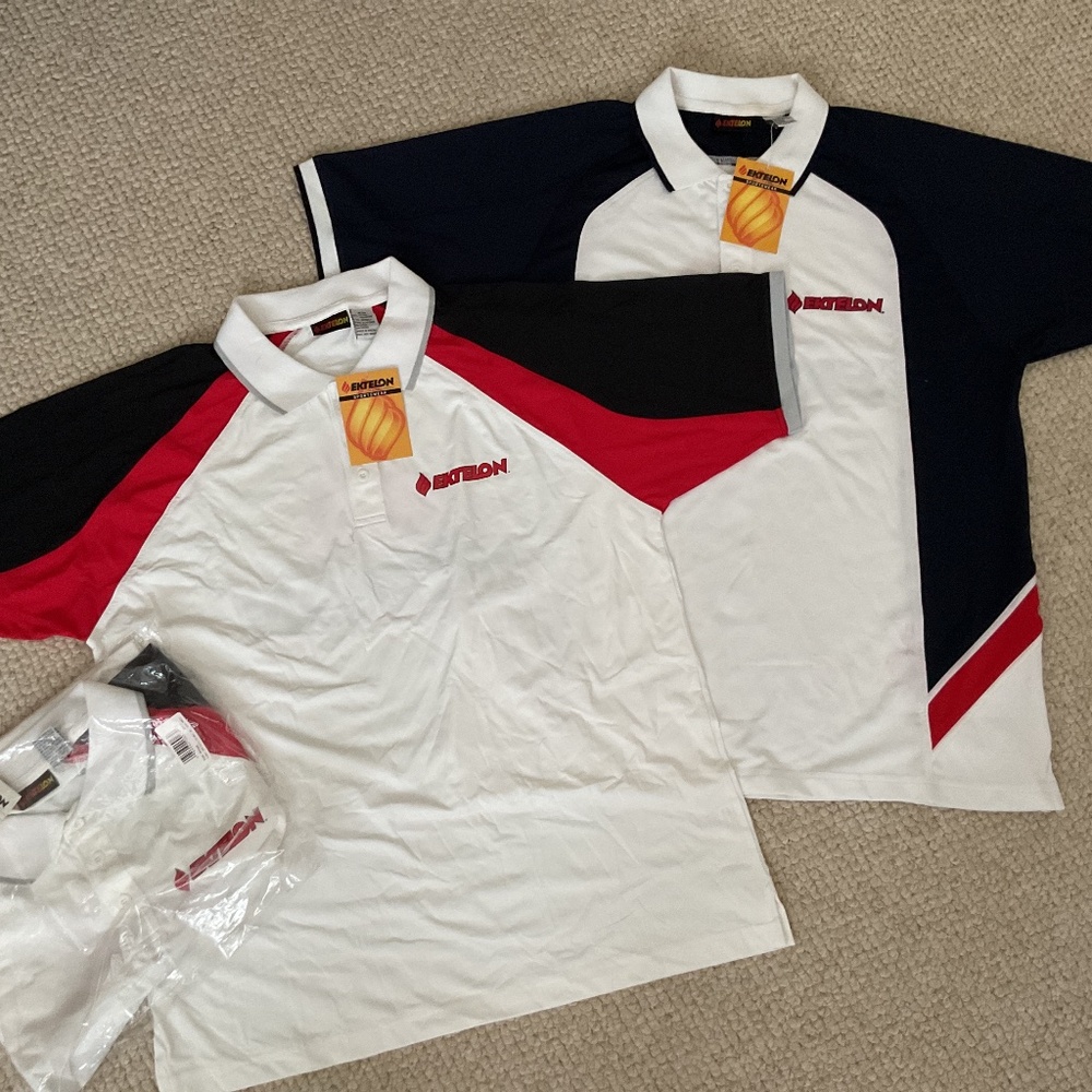 Two brand new with tags team ektelon shirts. Mens medium